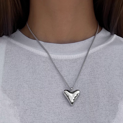 Silver Heartbeat Necklace