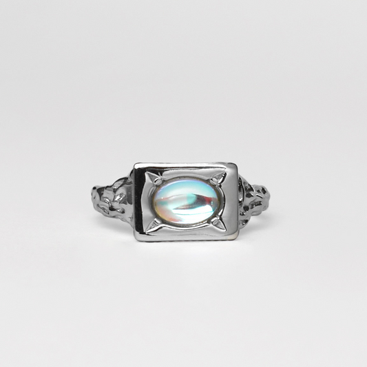 Silver Moonlit Ring